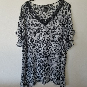 Lane Bryant Leopard Blouse - Size 14/16